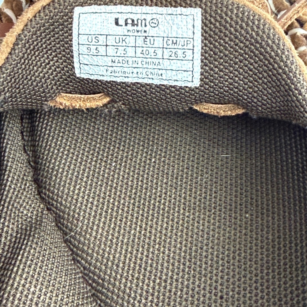 Lamo Womens Moccasin Slippers Chestnut Brown Suede Whipstitch Size 9.5 Comfort - Picture 9 of 13